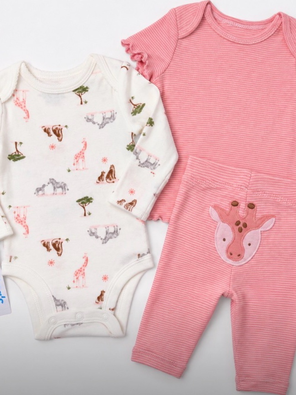 Carter’s Baby Girl 3Pc Safari Outfit Set NB NWT